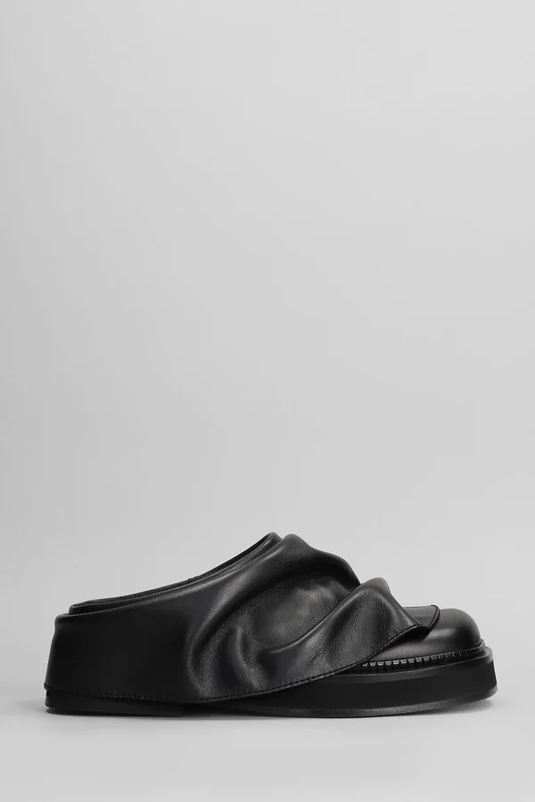 Mini Robin Slipper-mule In Black Leather