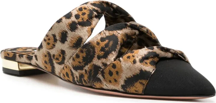 Mini Twist pointed-toe leopard-print mules - Image 2