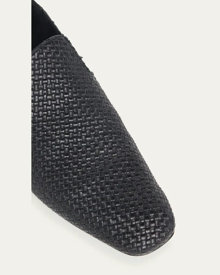 Mini Weave Foldable-Back Slipper Loafers - Image 8