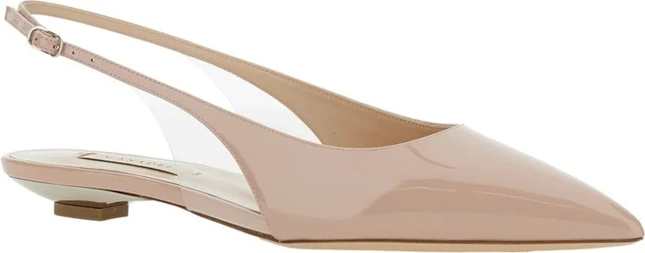 'miniblade Tiffany' Beige Slingback Ballet Shoes In Patent Leather Woman - Image 2