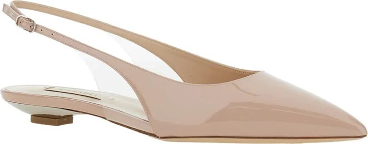 'Miniblade Tiffany' Beige Slingback Ballet Shoes In Patent Leather Woman - Image 2