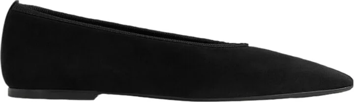 Minimalist Black Suede Ballet Flats