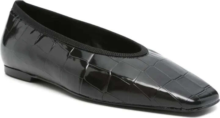 Minimalist croco-embossed ballerinas - Image 2