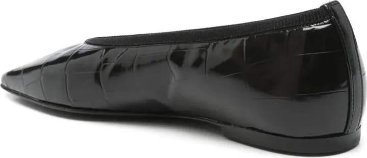 Minimalist croco-embossed ballerinas - Image 3