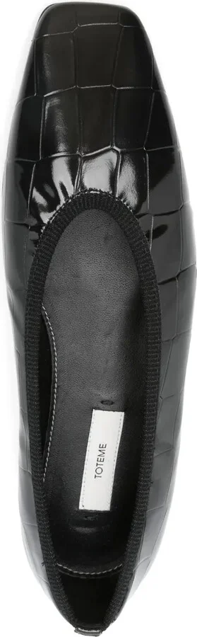 Minimalist croco-embossed ballerinas - Image 4