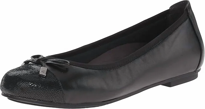 Minna Ballet Flat Shoes-Narrow In Black