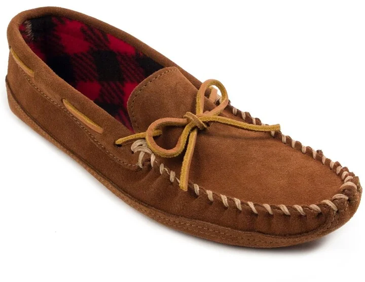 Minnetonka Men's Double Bottom Fleece Moccasin Slippers