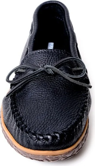 Minnetonka Men's Moosehide Tread Slip On Shoes 799A, Black - - Image 2
