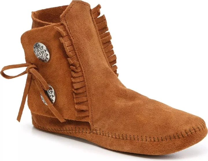 Minnetonka Two Button Softsole Bootie Slipper