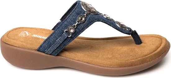 Minnetonka Women's Brecca Embellished Thong Sandals, 510041, Pewter - - Image 3