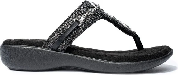 Minnetonka Women's Brecca Embellished Thong Sandals, 510041, Pewter - - Image 4