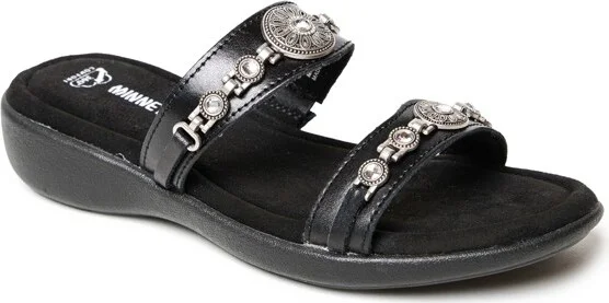 Minnetonka Women's Brenn Embellished Slide Sandals, 509001, Black -