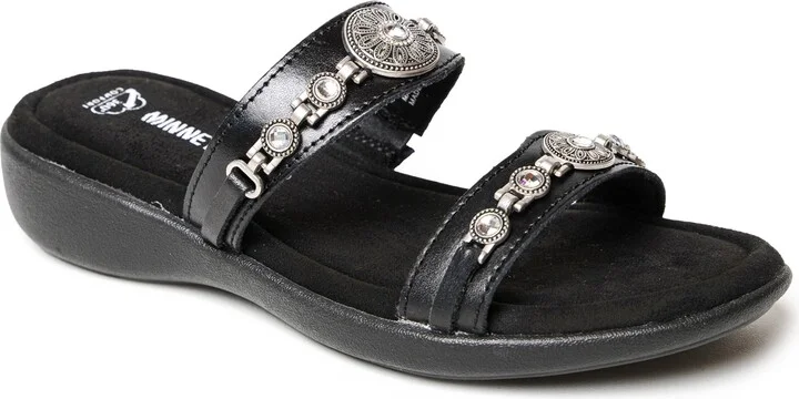 Minnetonka Women's Brenn Embellished Slide Sandals