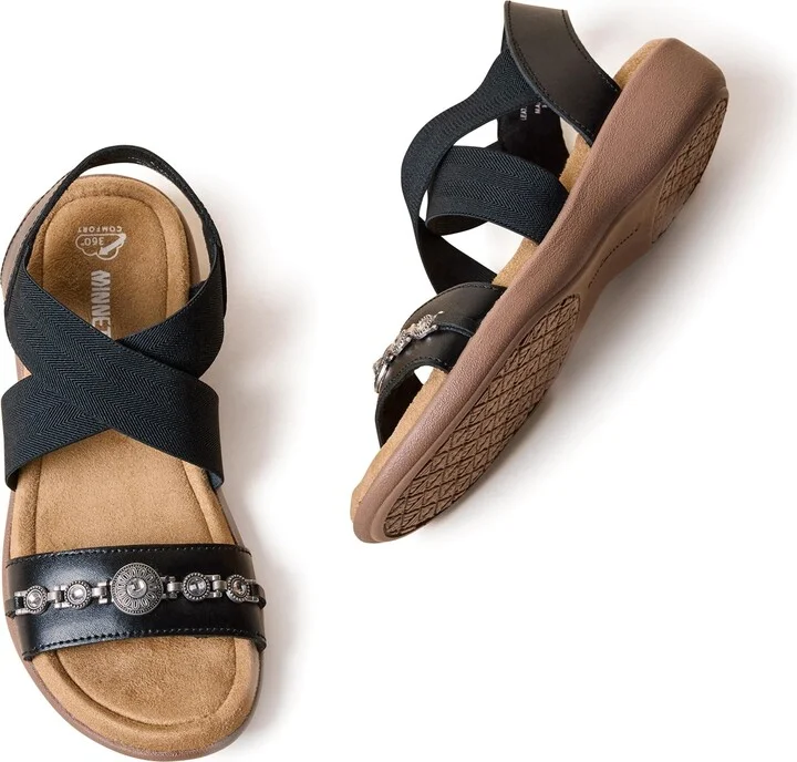 Minnetonka Women's Brida Embellished Leather & Elastic Sandals - Image 6