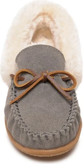 Minnetonka Women's Camp Collar Moc Moccasin Slippers 4073, Grey - - Image 5