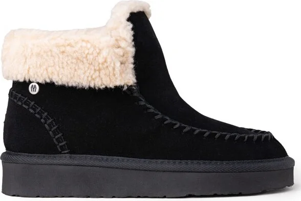 Minnetonka Women's Chandra Suede Berber Lined Ankle Boots 85205 Black - - Image 2