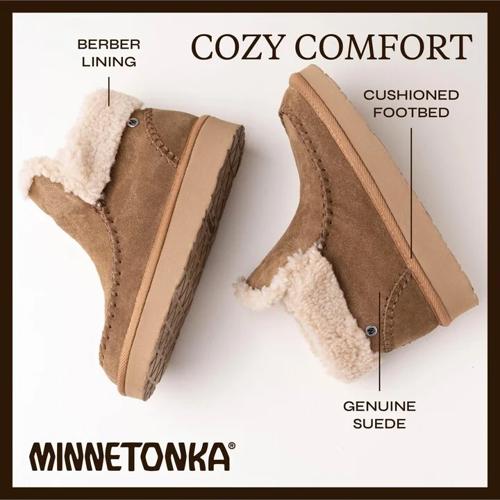 Minnetonka Women's Chandra Suede Berber Lined Ankle Boots - Image 4