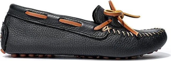 Minnetonka Women's Classic Driver Leather Loafers 690 Black - - Image 2