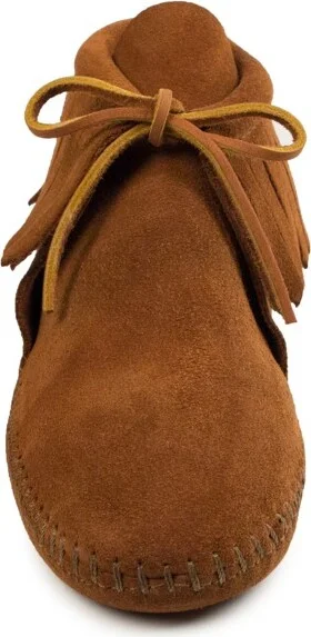 Minnetonka Women's Classic Fringe Soft Sole Moccasin Boots 482, Brown - - Image 3
