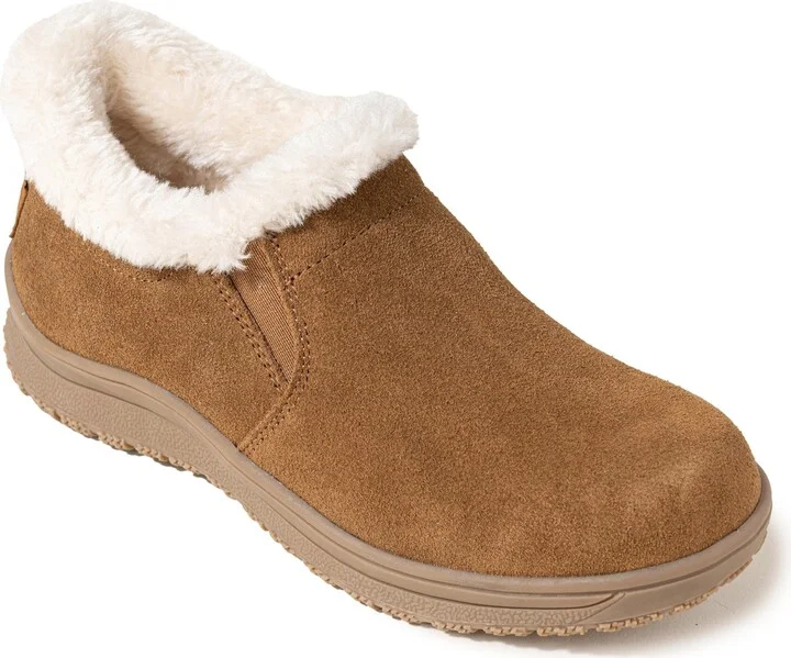 Minnetonka Women's Eagan Suede Faux Fur Lined Booties