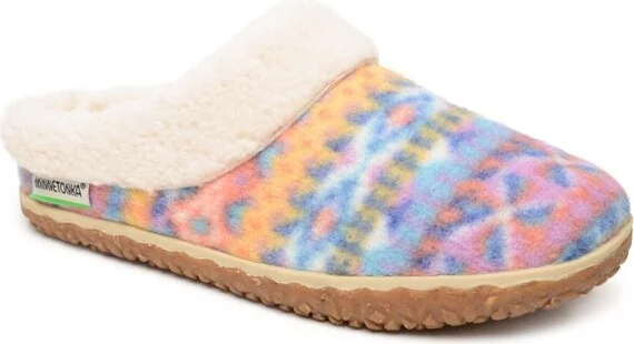 Minnetonka Women's ECO Spruce Recycled Slide Slippers 4618, Orange Sunset Multicolored -