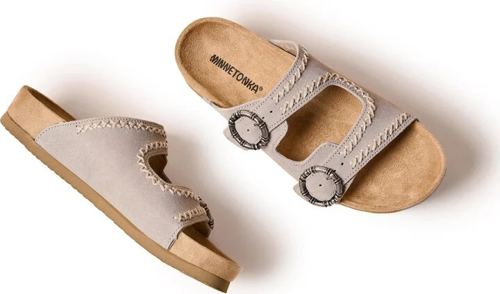 Minnetonka Women's Georgine Classic Suede Buckle Slide Sandals - Image 10