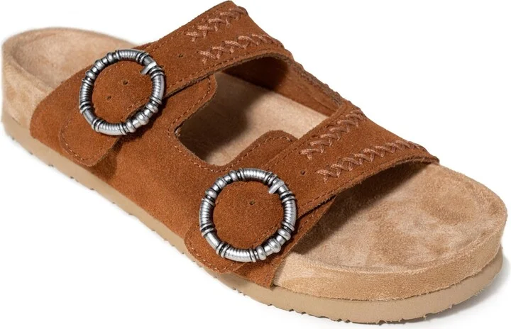 Minnetonka Women's Georgine Classic Suede Buckle Slide Sandals