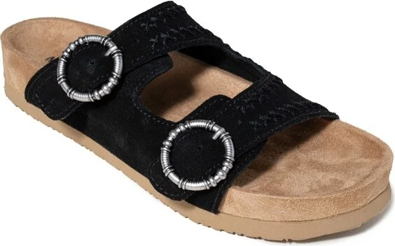 Minnetonka Women's Georgine Classic Suede Slide Sandals 571001 Black -