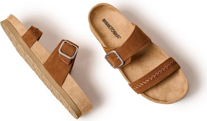 Minnetonka Women's Gideon Suede 2-Strap Buckle Sandals - Image 10
