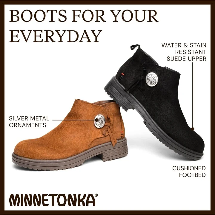 Minnetonka Women's Joyelle Button Accent Ankle Boots - Image 4