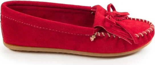 Minnetonka Women's Kilty Moccasins 401T, Med Grey - - Image 4