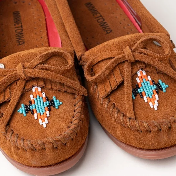 Minnetonka Women's Nizhoni Suede Beaded Moccasins 665C Sundried Tomato - - Image 3