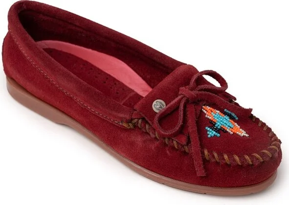 Minnetonka Women's Nizhoni Suede Beaded Moccasins 665C Sundried Tomato -