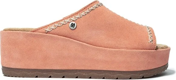 Minnetonka Women's Paislee Suede Wedge Sandals 565829 Coral - - Image 3
