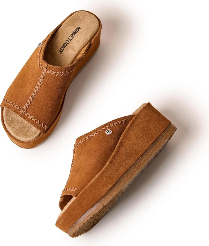 Minnetonka Women's Paislee Suede Wedge Sandals - Image 5