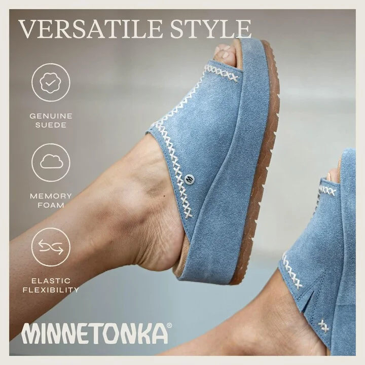 Minnetonka Women's Paislee Suede Wedge Sandals - Image 11
