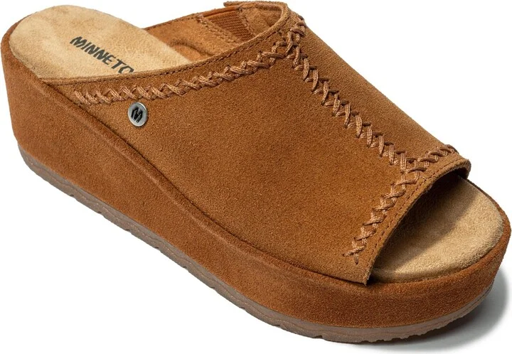 Minnetonka Women's Paislee Suede Wedge Sandals