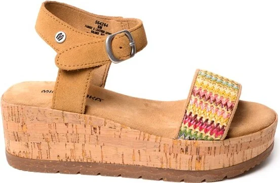 Minnetonka Women's Patrice Ankle Strap Wedge Sandals, 564150, Black White Multi - - Image 3