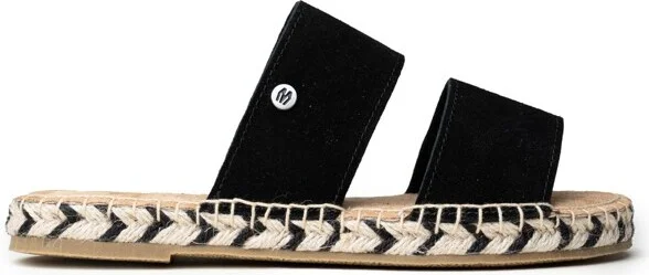 Minnetonka Women's Poppie Suede Dual Strap Sandals 5952001 Black - - Image 2