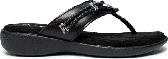 Minnetonka Women's Silverthorne 360 Thong Sandals 504001, Black - - Image 2