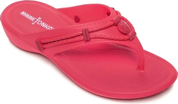Minnetonka Women's Silverthorne Prism Thong Sandals 570617, Raspberry Pink - .