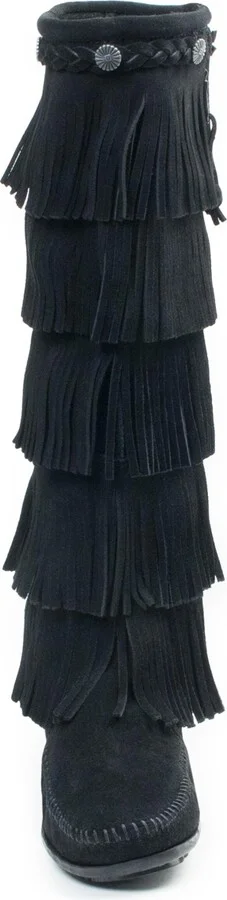 Minnetonka Women's Suede 5-Layer Fringe Boots - Image 3