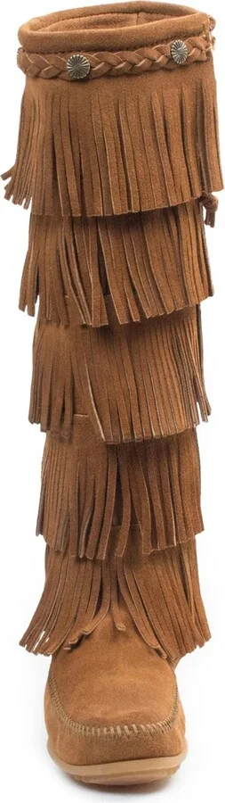 Minnetonka Women's Suede 5-Layer Fringe Boots - Image 6