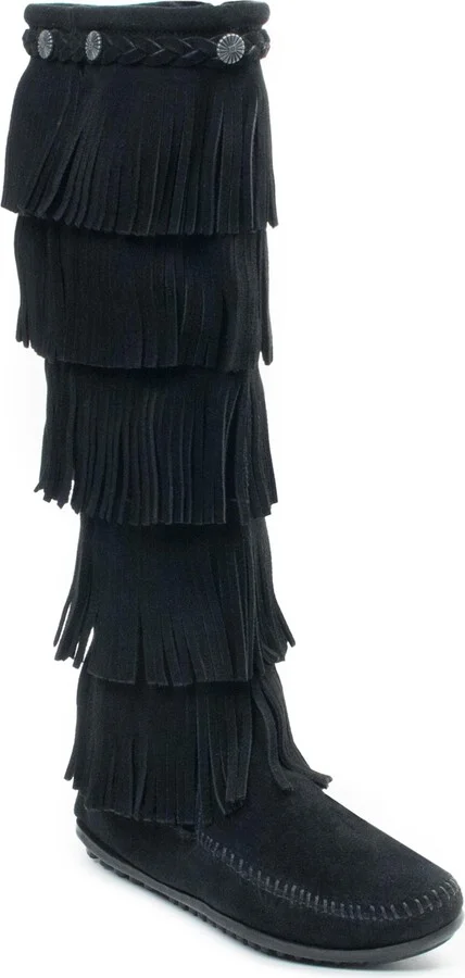 Minnetonka Women's Suede 5-Layer Fringe Boots