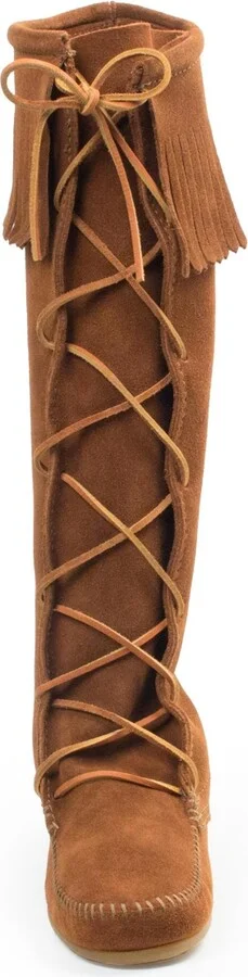 Minnetonka Women's Suede Front Lace Knee High Boots - Image 2