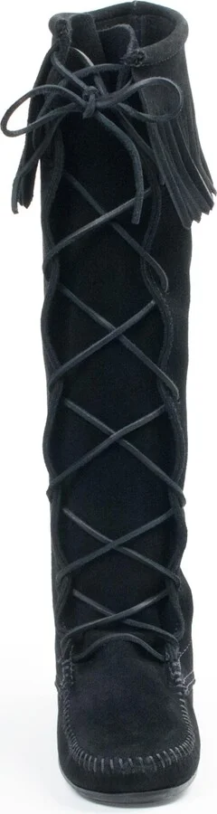 Minnetonka Women's Suede Front Lace Knee High Boots - Image 4