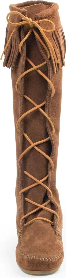 Minnetonka Women's Suede Front Lace Knee High Boots - Image 6