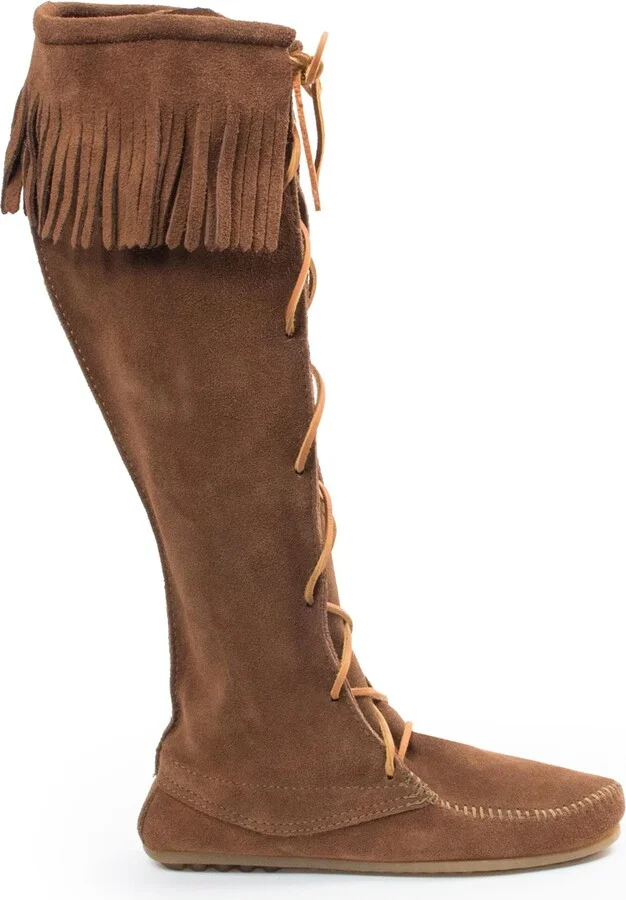 Minnetonka Women's Suede Front Lace Knee High Boots - Image 7
