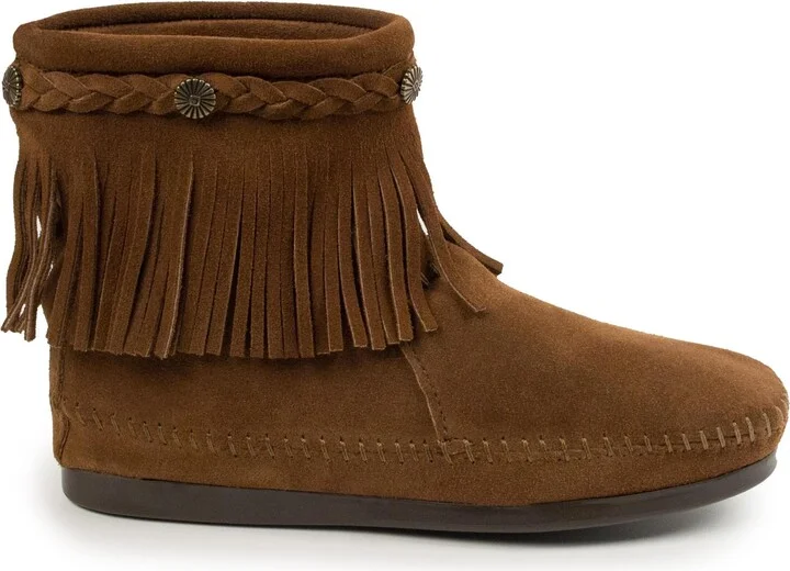 Minnetonka Women's Suede High Top Back Zip Boots - Image 10