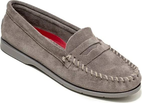Minnetonka Women's Suede Mellony Penny Loafers 201P Grey -